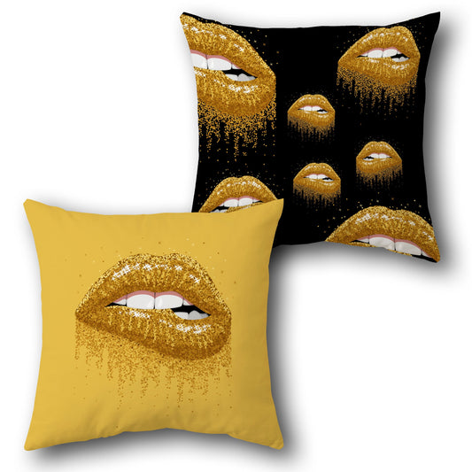 “Golden Kiss” Reversible Cushion (Glam Drip | Midnight Sparkle Edition)