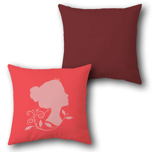 “Grace in Bloom” Reversible Pillow (Floral Silhouette Art)