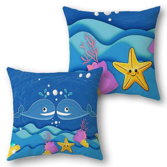 Underwater Friends   Design Cushion Single (Front & Back)