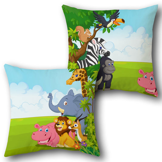Safari Friends   Design Cushion Single (Front & Back)