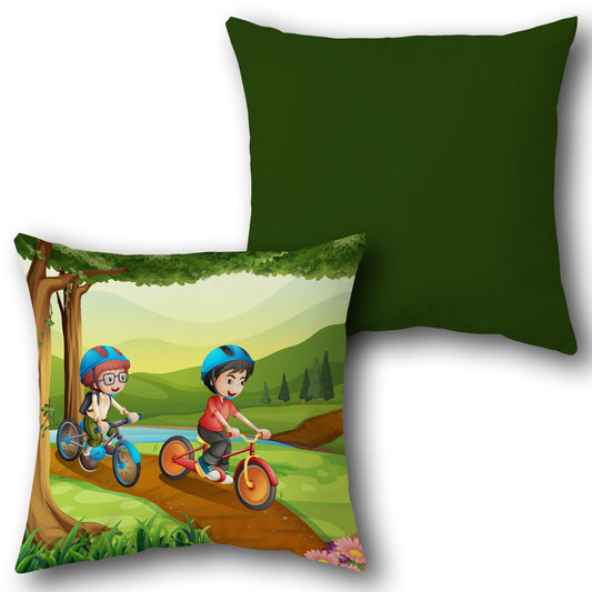Bicycle Adventure   Design Cushion Single (Front & Back)