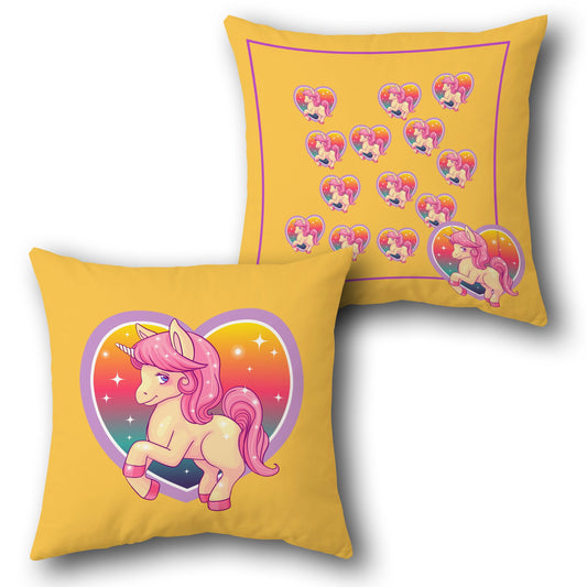 Unicorn Heart Cushion (Single, Front & Back)