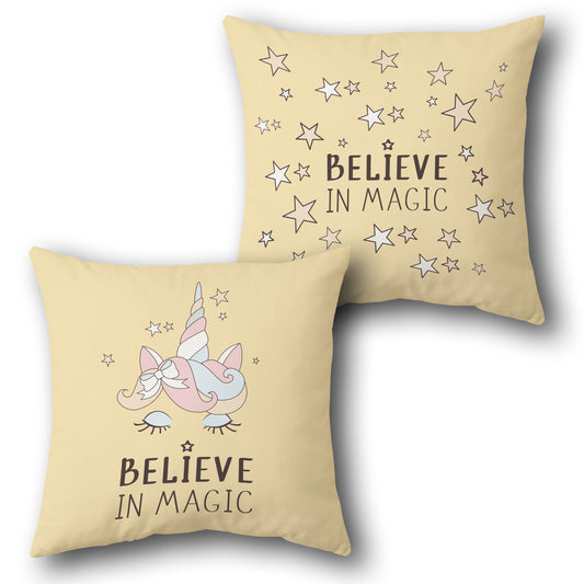 Believe in Magic Unicorn Cushion (Single, Front & Back)