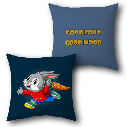 Food Good Mood Bunny Cushion (Single, Front & Back)