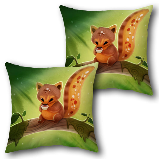 Enchanted Squirrel   Design Cushion Single (Front & Back)