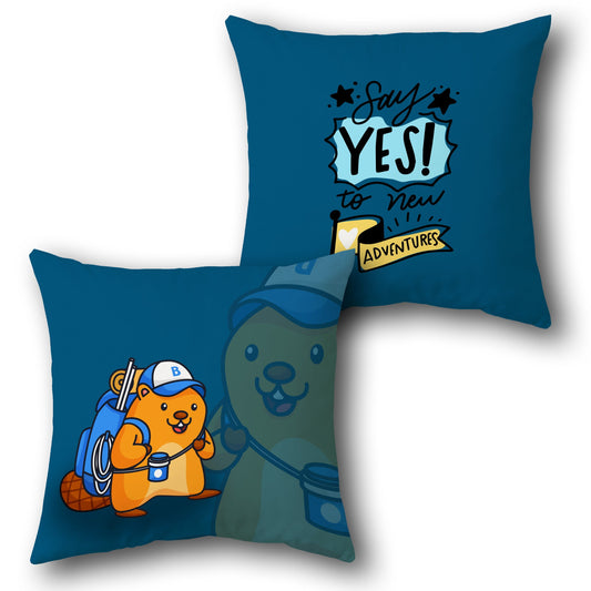 "Say Yes Beaver" Adventure   Design Cushion Single (Front & Back)