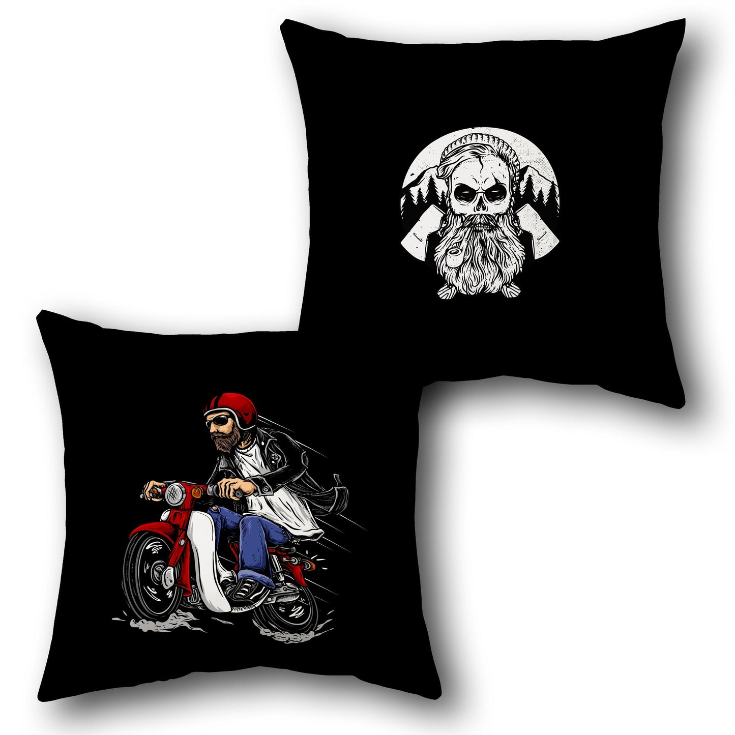 Biker Skull Cushion (Single, Front & Back)
