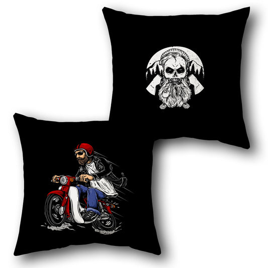 Biker Skull Cushion (Single, Front & Back)