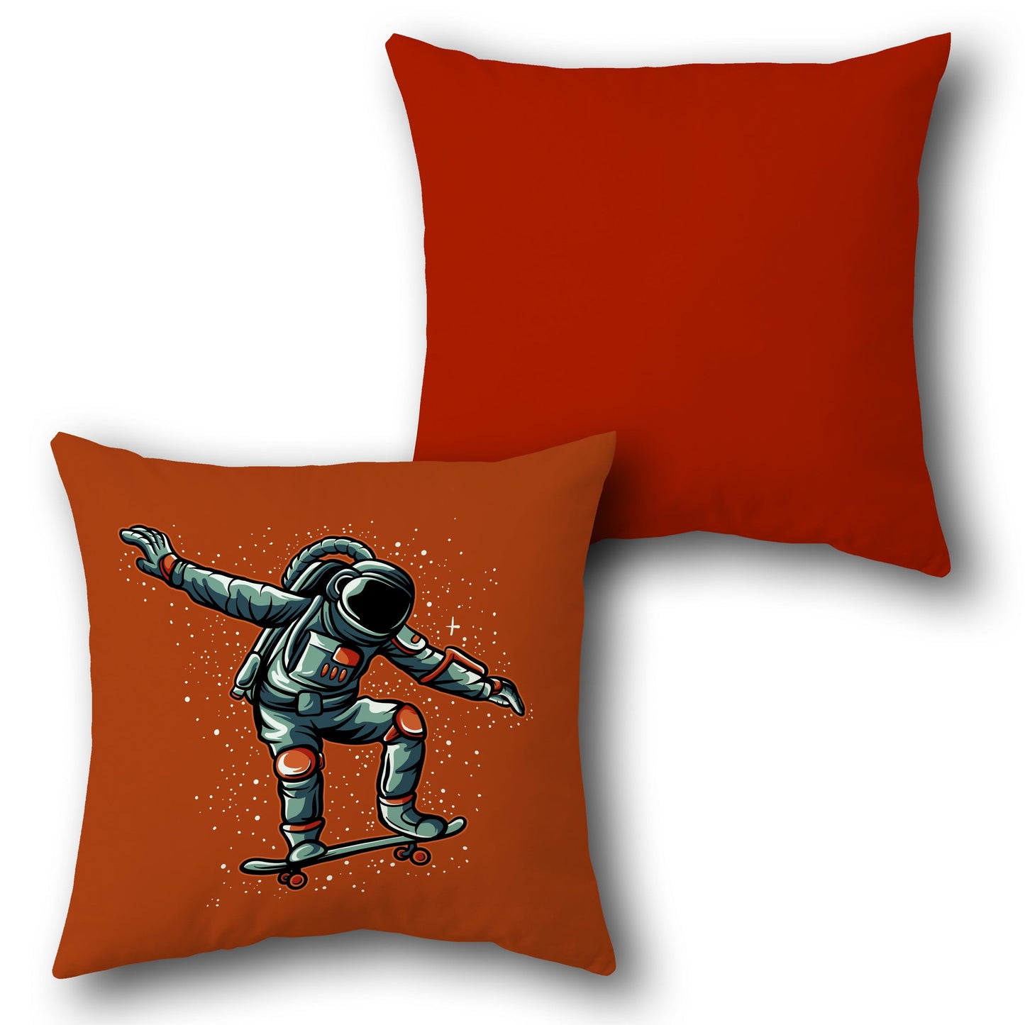 "Skateboarding Astronaut"   Design Cushion Single (Front & Back)