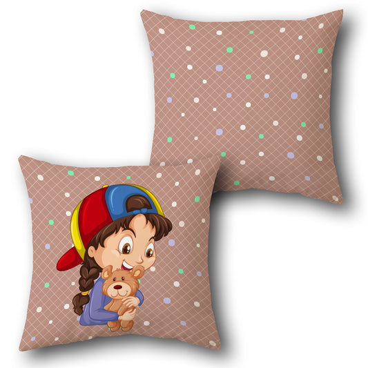 "Teddy Bear Girl"   Design Cushion Single (Front & Back)