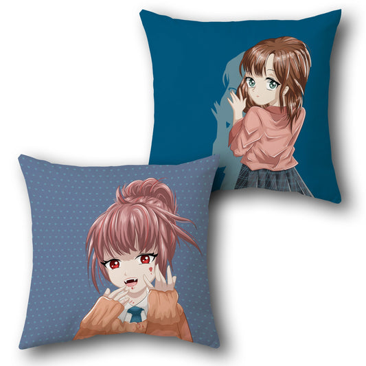 "Vampire Schoolgirl"   Design Cushion Single (Front & Back)