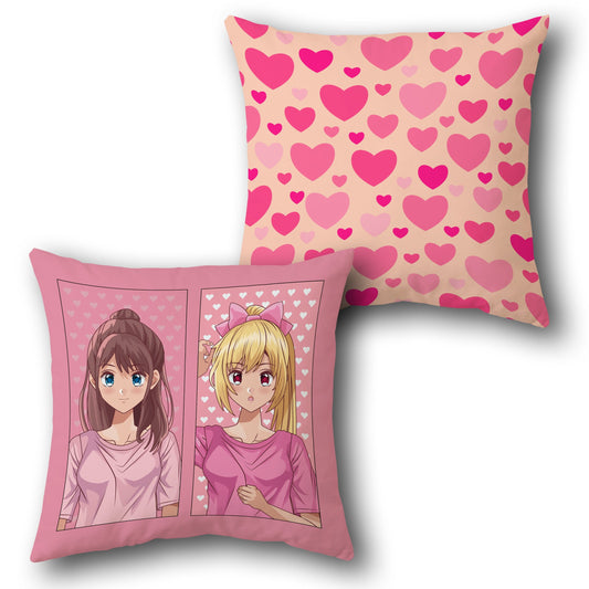 Anime Girls Heart Cushion (Single, Front & Back)