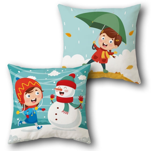 Winter Girl   Design Cushion Single (Front & Back)