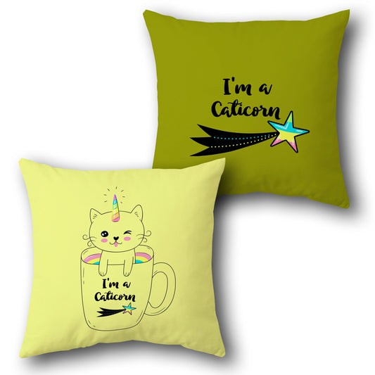 Caticorn   Design Cushion Single (Front & Back)