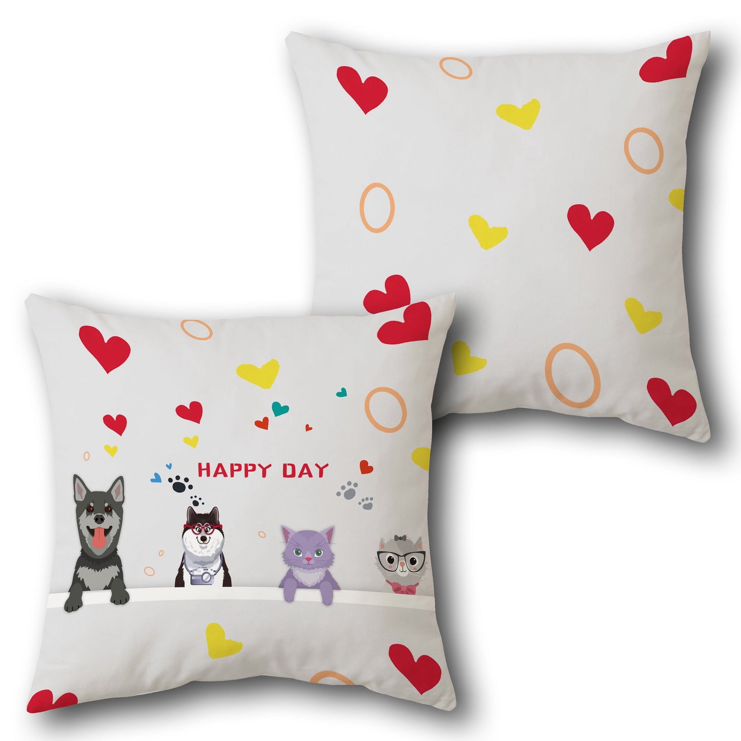 Happy Day Pet   Design Cushion Single (Front & Back)