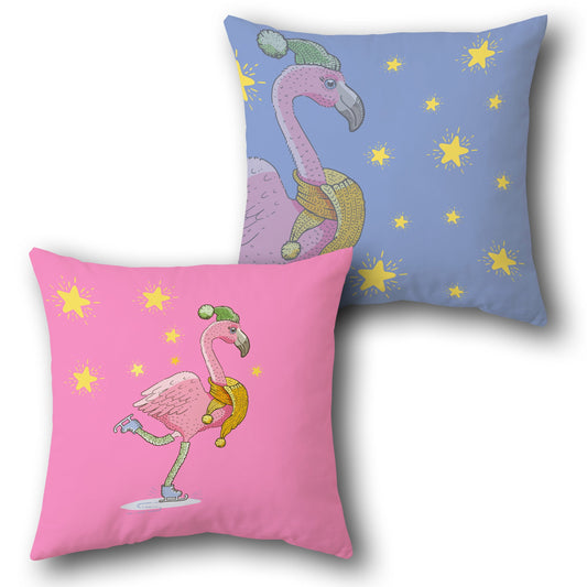 Winter Flamingo Cushion Single (Front & Back)