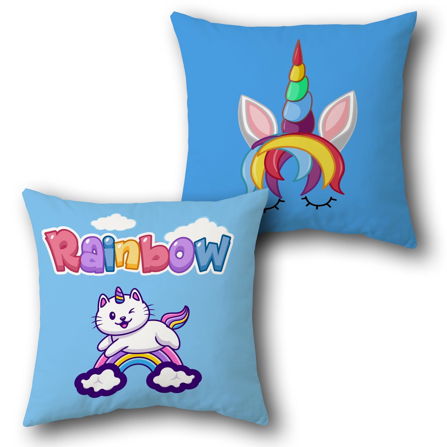 Rainbow Unicorn Cushion Single (Front & Back)