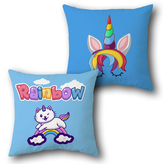 Rainbow Unicorn Cushion Single (Front & Back)