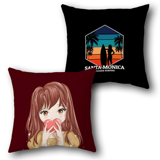 Santa Monica Surf & Shy Girl Cushion – Single Design Front & Back