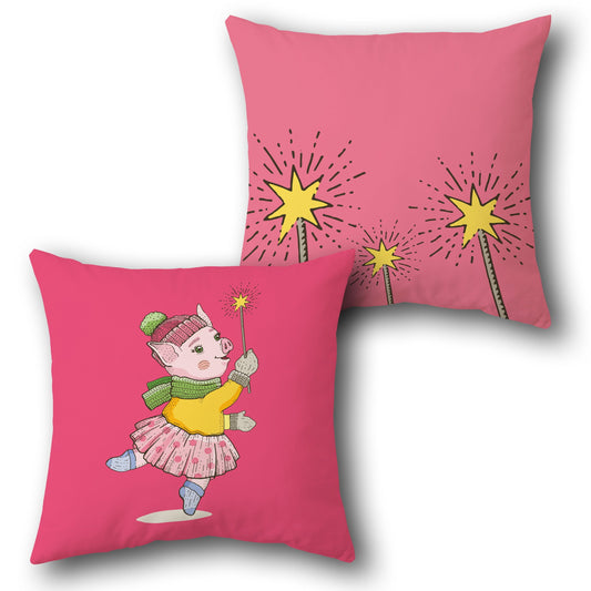 Twinkle Piglet Cushion – Single Design Front & Back