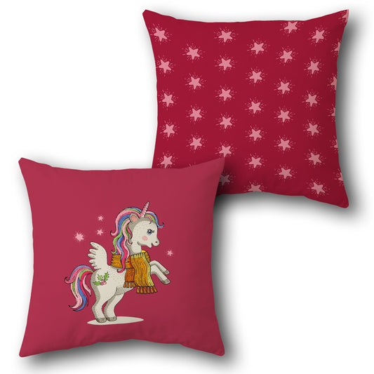 Winter Unicorn Cushion – Single Design Front & Back