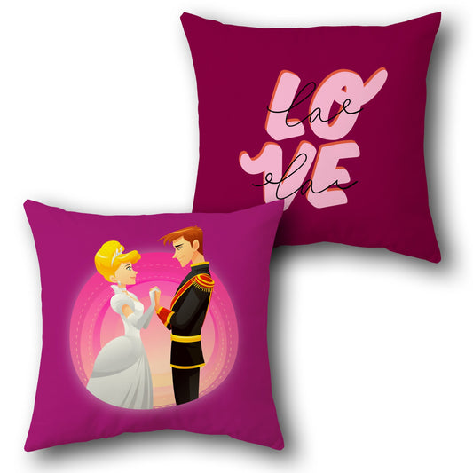 Royal Romance Love Cushion – Front & Back Couple & Typography Design