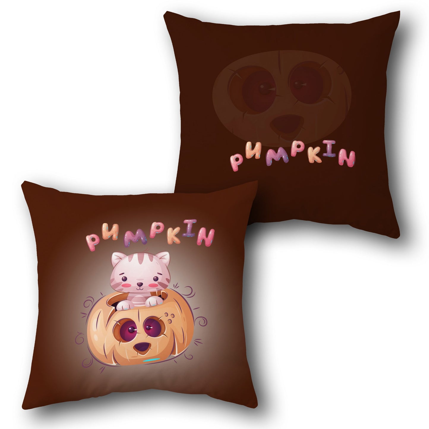 Pumpkin Kitty Cushion (Front & Back Design)