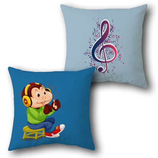 Melodic Monkey Dual-Sided Cushion