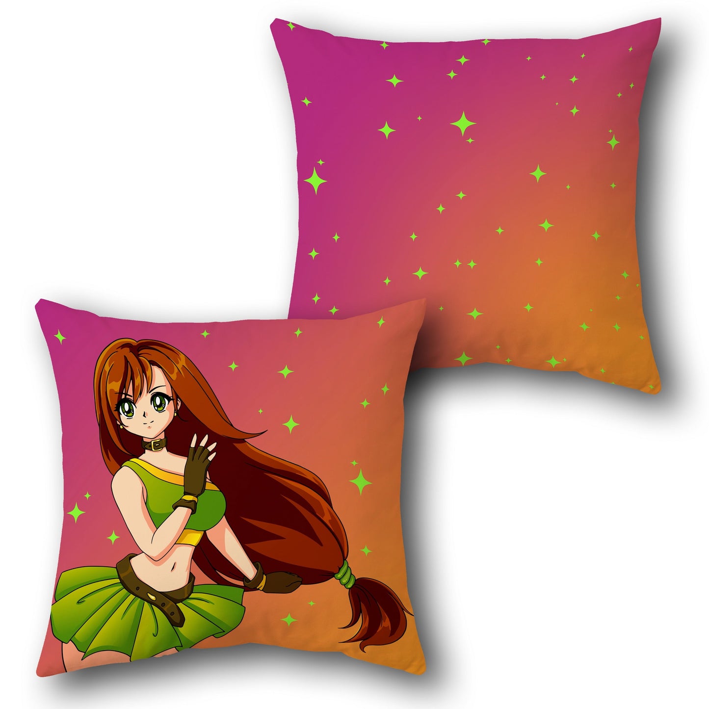 Anime Girl Starburst Dual-Sided Cushion