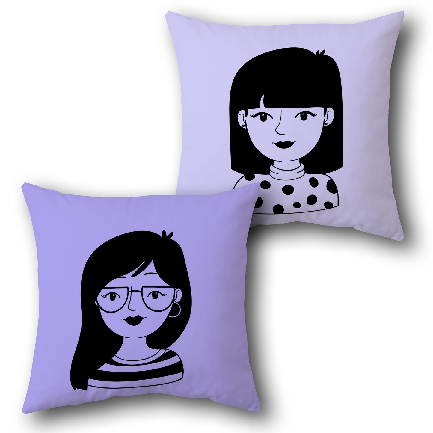 Dual-Face Diva Cushion – Illustrated Chic Girls Design