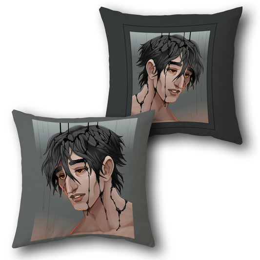 Broken Strings Anime Cushion – Dual Side Design (Dark Grey & Black)