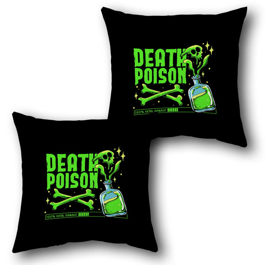 "Death Poison" Gamer Aesthetic Cushion – Toxic Green Skull