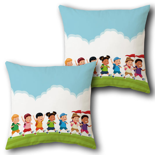 Happy Kids Adventure   Design Cushion Single (Front & Back)