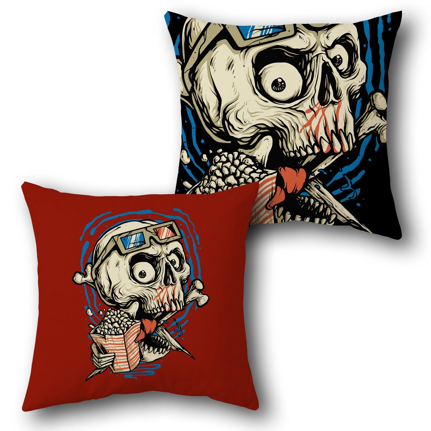 Popcorn Skull Reversible Cushion – Single (Front & Back)