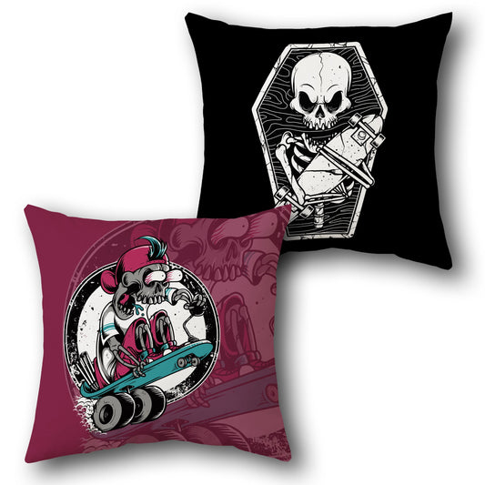 Skater Skull Reversible Cushion – Single (Front & Back)
