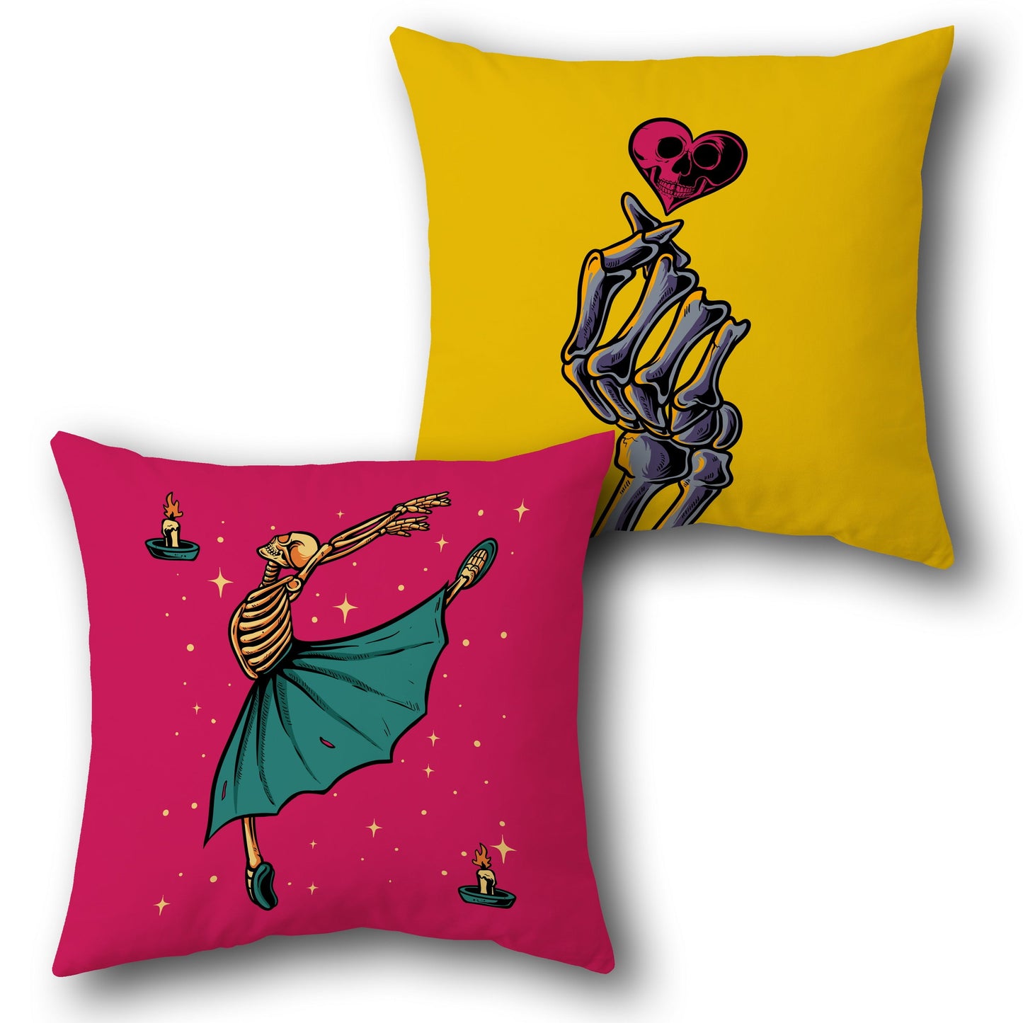 Skeleton Love & Ballet Reversible Cushion – Single (Front & Back)