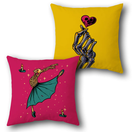 Skeleton Love & Ballet Reversible Cushion – Single (Front & Back)