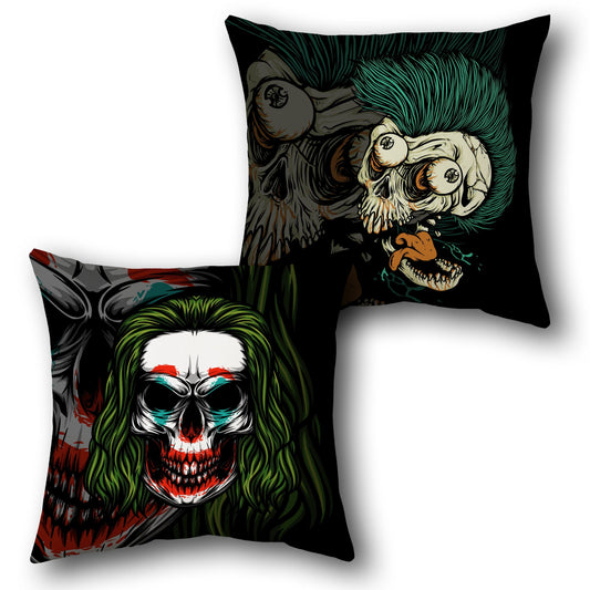 Psycho Skull Horror Cushion (Double-Sided Art)