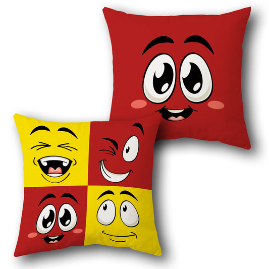 Cheerful Emoji Cushion (Front & Back)