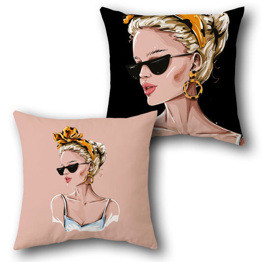 Stylish Lady Cushion (Front & Back)