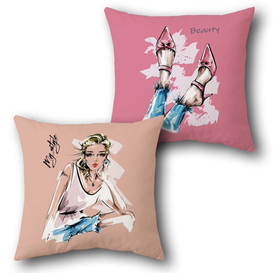 Fashionista Cushion (Front & Back)