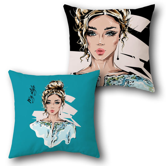 Elegant Lady Cushion (Front & Back)
