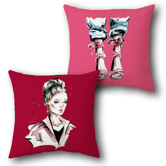Glam Lady Cushion (Front & Back)