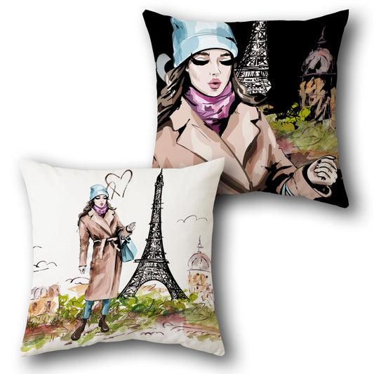 Parisian Lady Cushion (Front & Back)