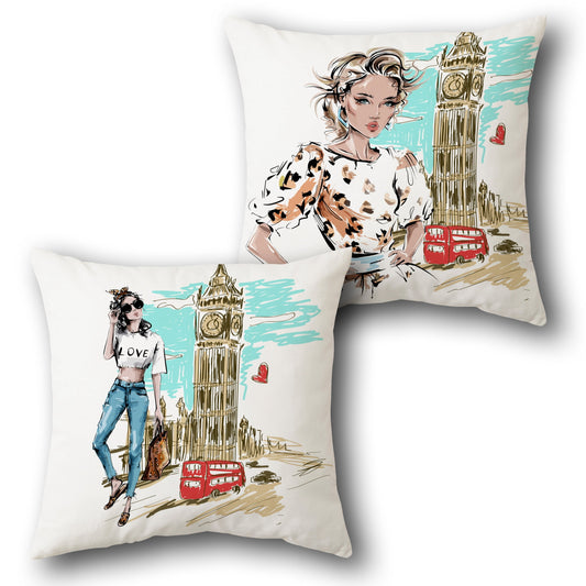 London Lady Cushion (Front & Back)