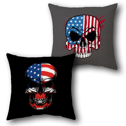 Patriotic Skull Cushion (Front & Back)