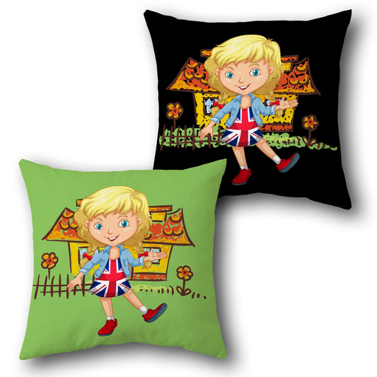 British Girl Cushion (Front & Back)
