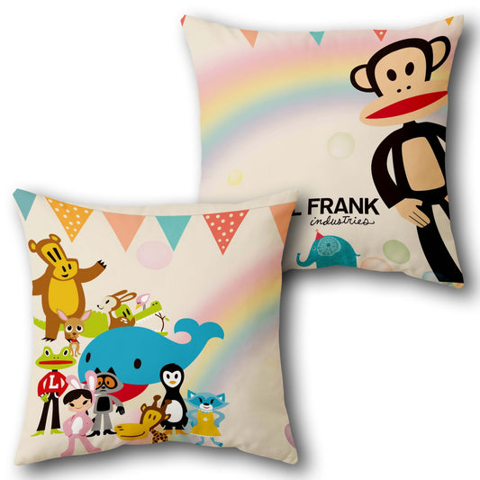 Rainbow Animal Party   Design Cushion Single (Front & Back)