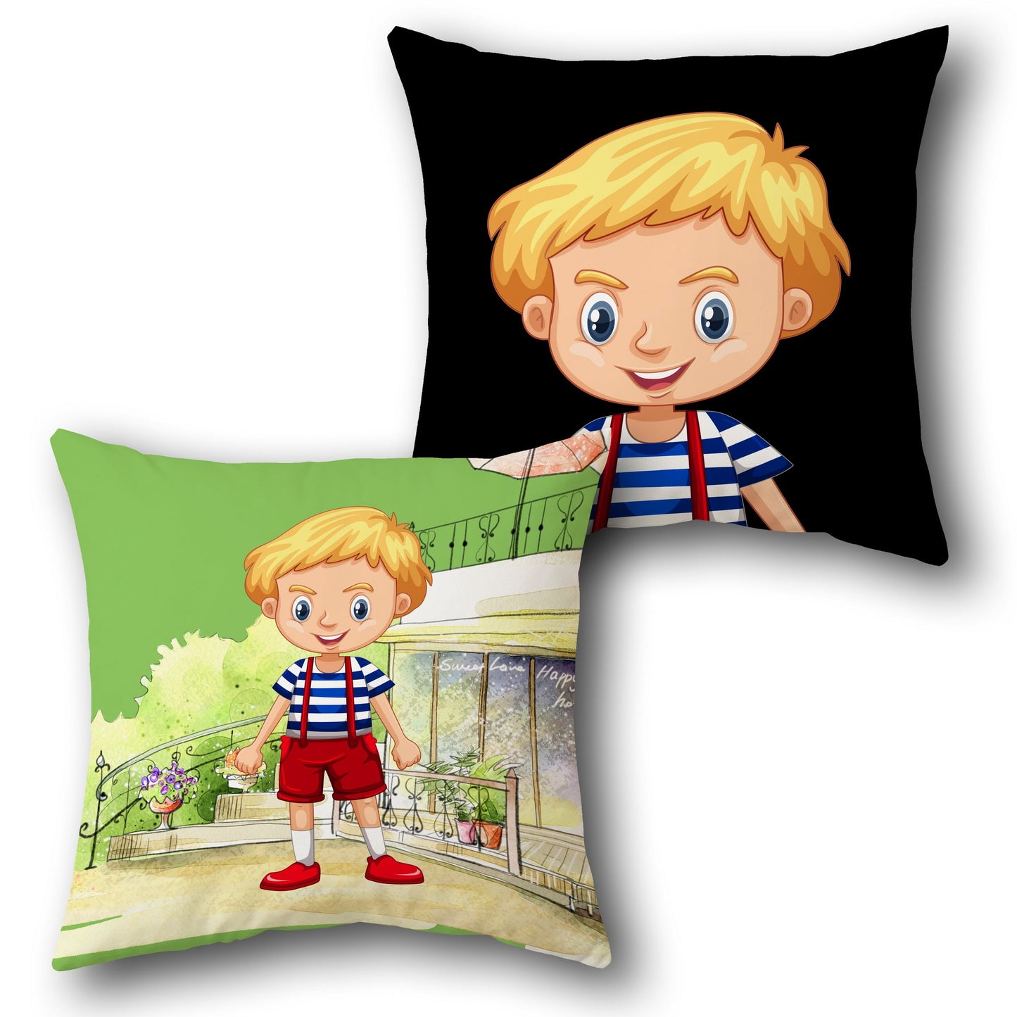 Sailor Boy in Suspenders Single Cushion (Front & Back)