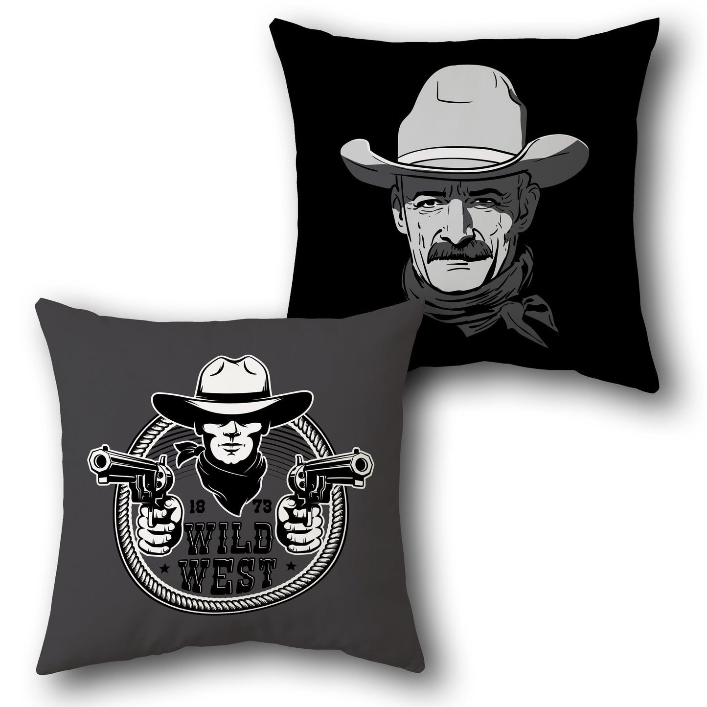 Wild West Cowboy Single Cushion (Front & Back)
